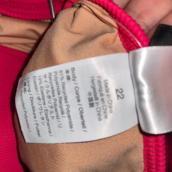 New J. Crew Pink Ribbed One Shoulder One-Piece Swim Bathing Suit Women's Size 22 - Picture 7 of 8